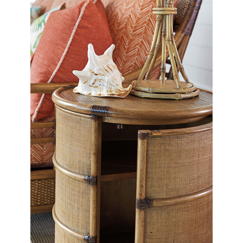 Twin Palms End Table with Storage
