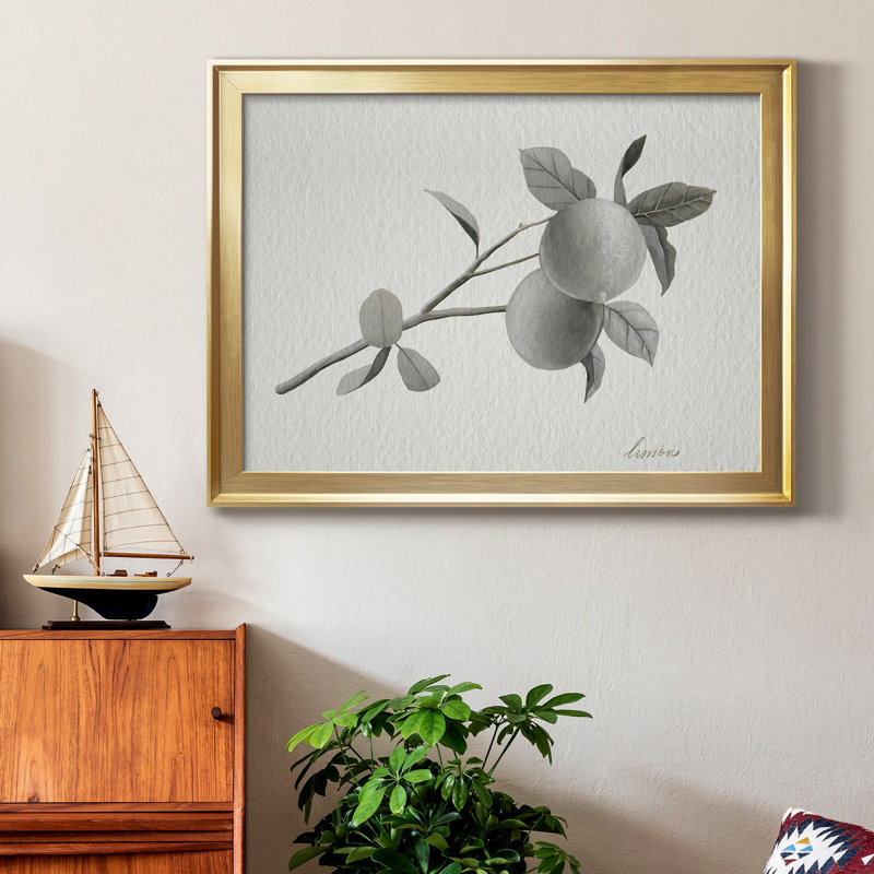 Toile encadrée de qualité supérieure Limonero II - prête à être accrochée, H 26,5 po x l 36,5 po x P 1 po, Cadre doré