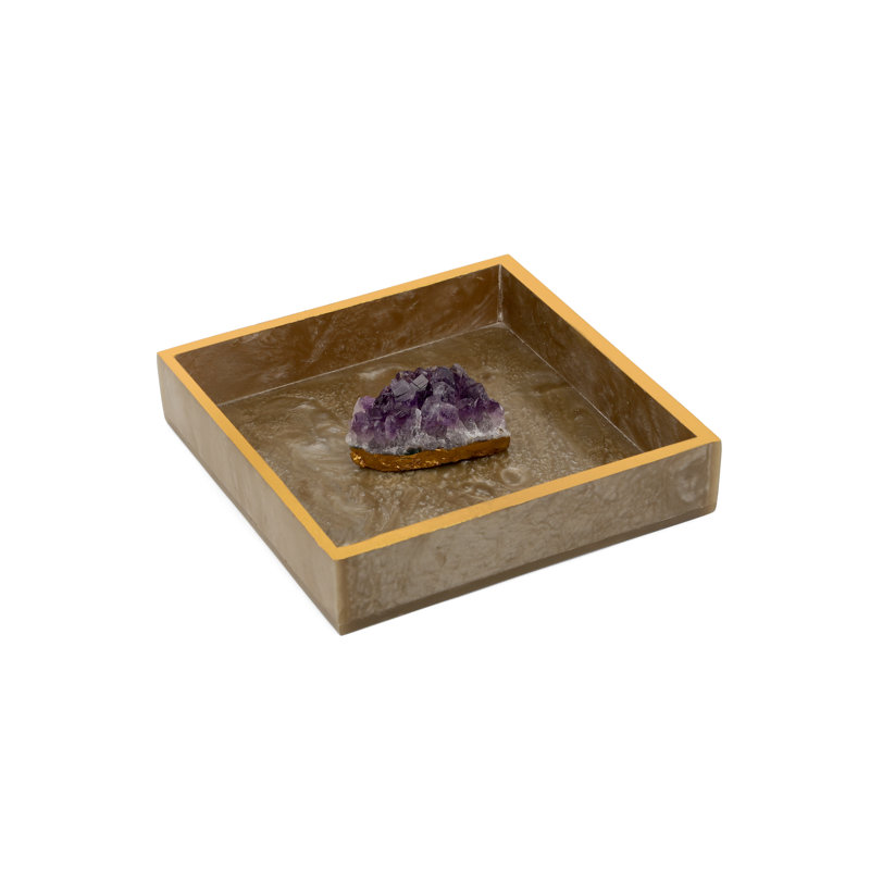 Porte-serviette plat en résine, Brun