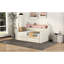 Lit de jour simple rembourré beige, avec capacités de rangement et de chargement, options de taille de création d'ambiance à DEL beige, agrandissement des avantages de la station d'éclairage-1483010820