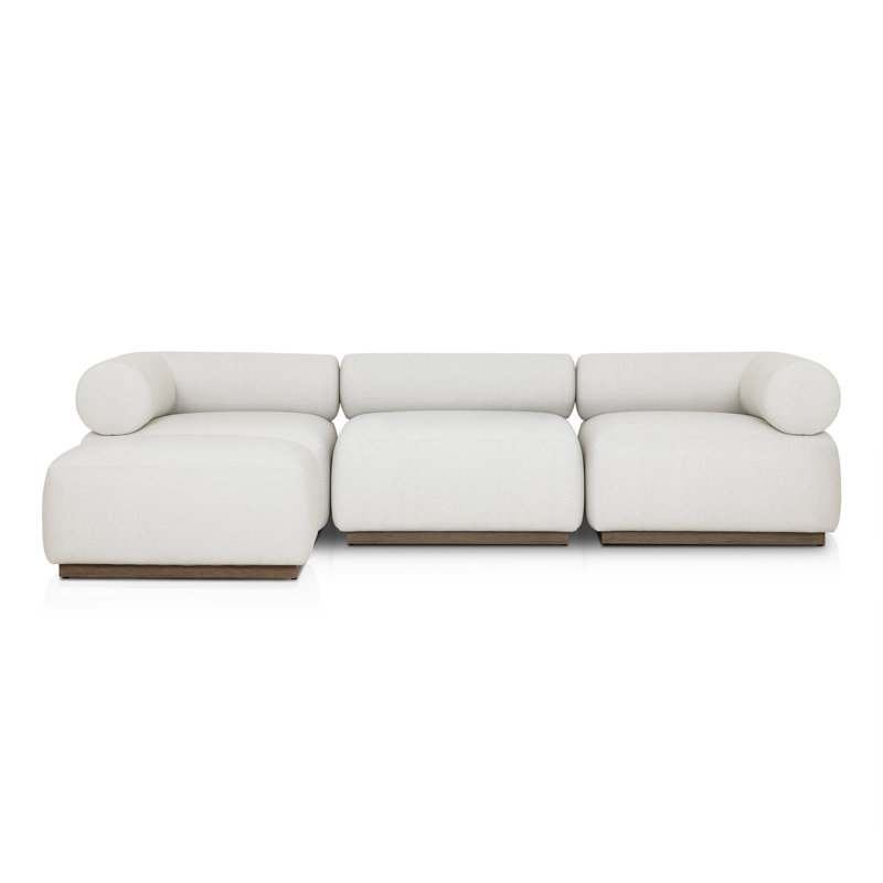 Lenox Modular Chaise Sectional, Cream Polypropylene/Olefin