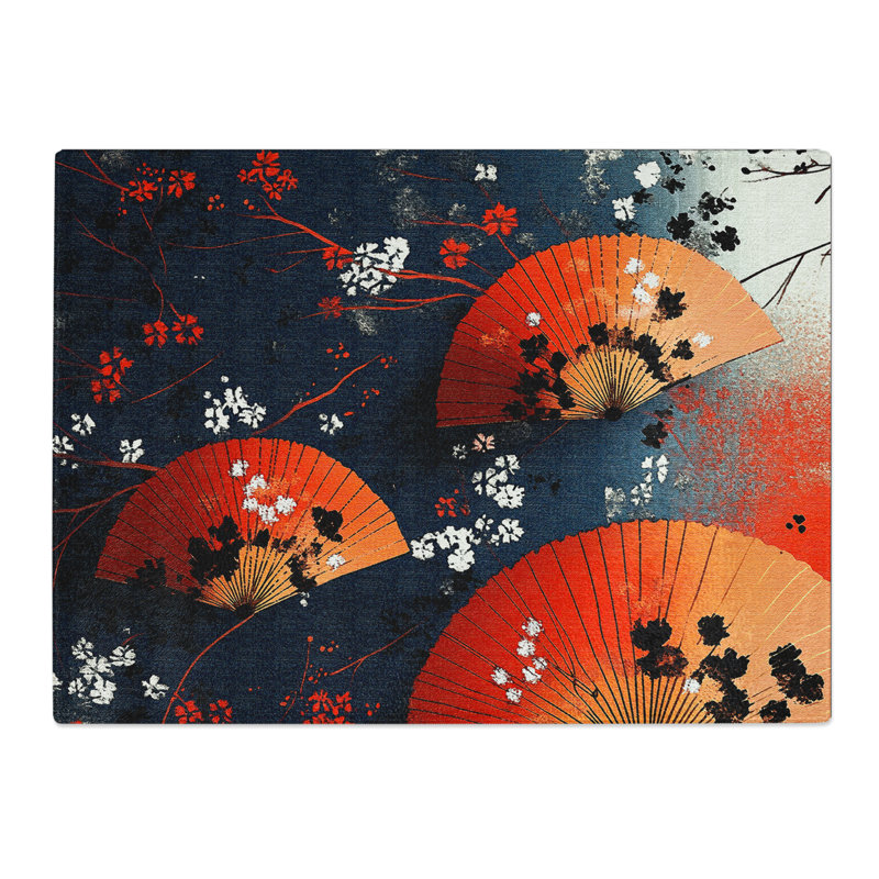 Japanese Fans  Glass Chopping Board