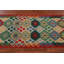 Tapis de couloir oriental multicolore en laine Kilim 3 x 16