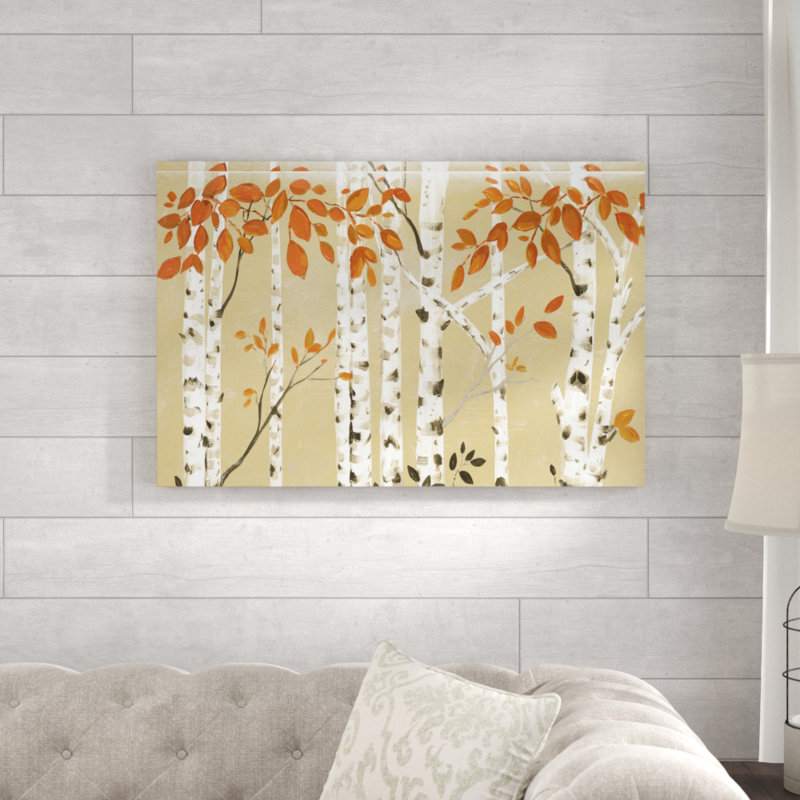 Birches chauds-impression sur toile, H 24 po x l 36 po
