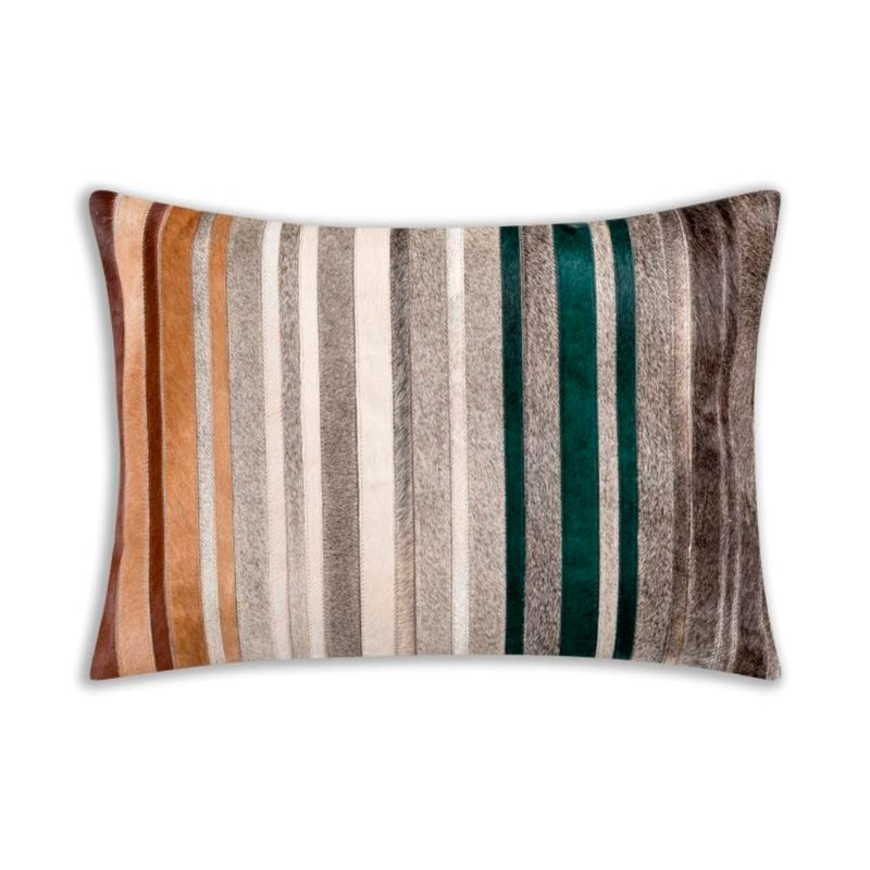Cloud9 Design Ember Multicolor Decorative Pillow –Hair on Hide Patchwork  Accent Cushion for Sofa, Bed &amp; Lounge Seating