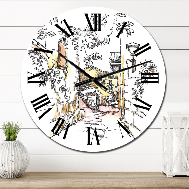Horloge murale rétro Vintage Europe View, Surdimensionné