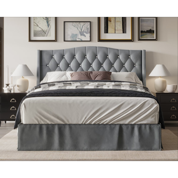 House of Hampton® Dwayn Upholstered Bed & Reviews | Wayfair