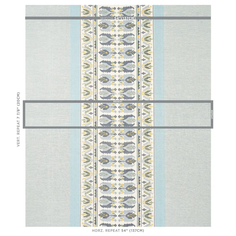 Sandor Stripe Embroidery Fabric, Chambray