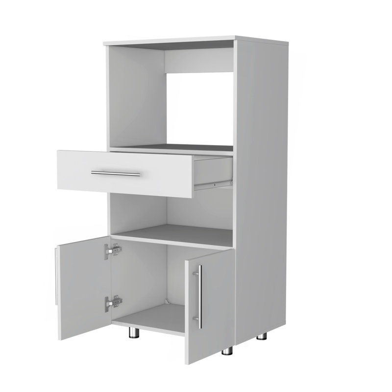 Corsica Pantry Cabinet Microwave Stand, Multi-Function With Drawer