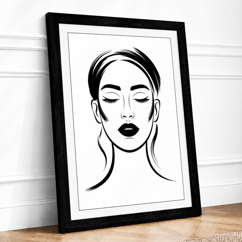 Portrait In Lines Minimalist - Print, A1 - 84.1 x 59.4 cm, Black
