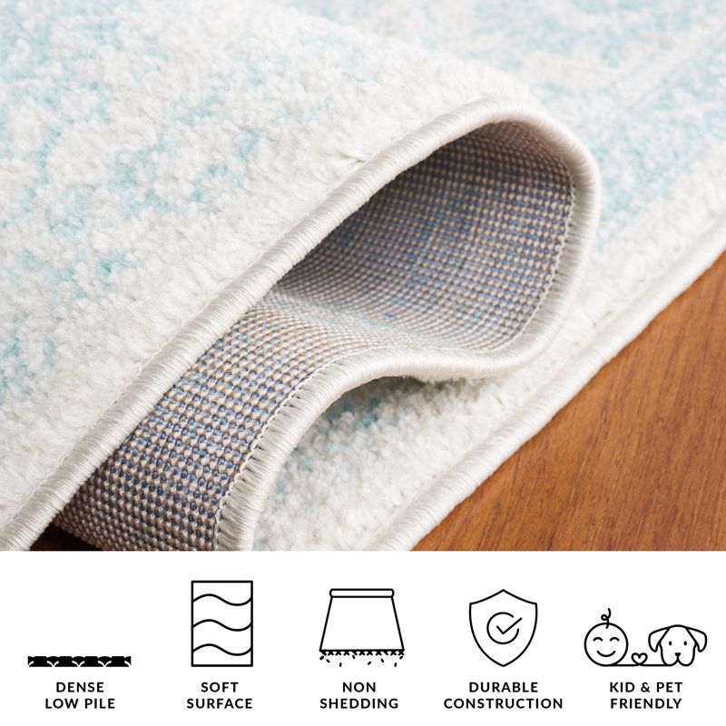 Stromsburg Area Rug, Ivory/Light Blue, Rectangle 91 x 152 cm
