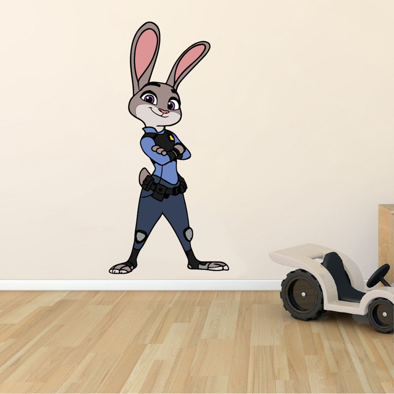 Décalcomanie murale personnage dessin animé jolie lapin, H 40 po x l 20 po