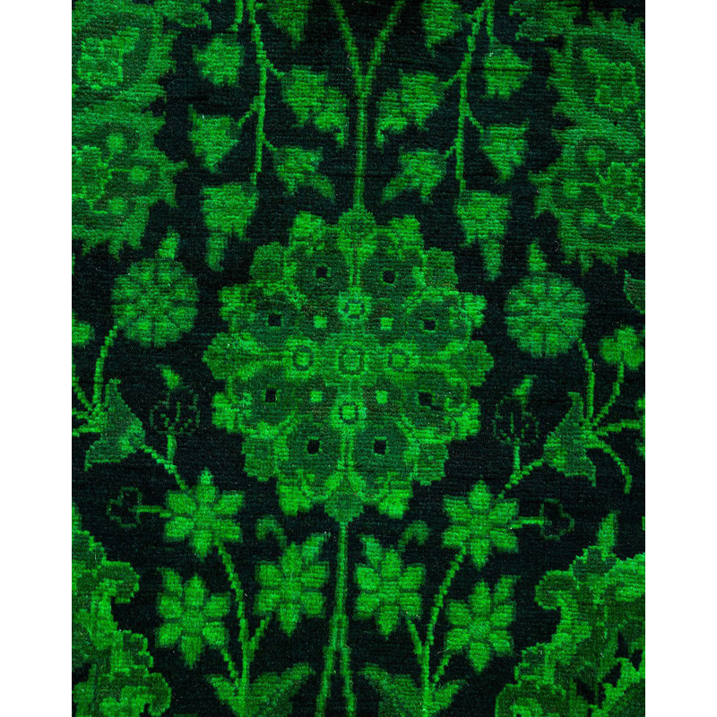 Tapis unique noué à la main Osbaldo - vert
