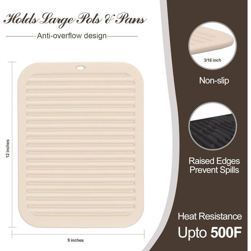 Dessous-de-plat en silicone résistant à la chaleur, Beige