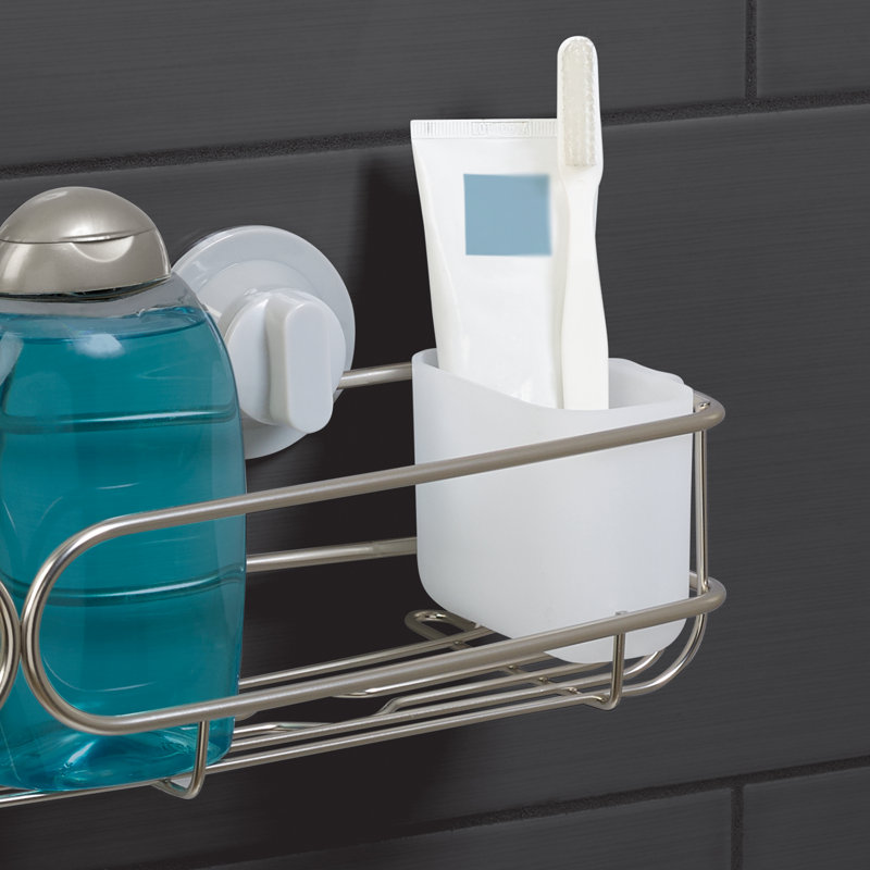 Tablette de douche en acier inoxydable à ventouse ou à fixation adhésive, H 4,92 po x l 10 po x P 5,03 po