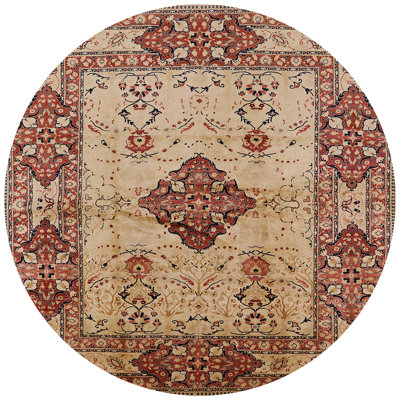 Tapis oriental ivoire / rouge