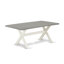 L'ensemble de salle à manger 6 pièces contient une table de salle à manger rectangulaire avec des pieds en X et 4 chaises Parson en tissu de lin Shitake foncé avec un banc, blanc lin-251407206
