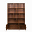 Bibliothèque de 70,87 po de hauteur avec 10 cubes et 3 portes, bibliothèque à 4 niveaux, bibliothèque ouverte avec armoire, rangement à cubes moderne pour le salon et le bureau