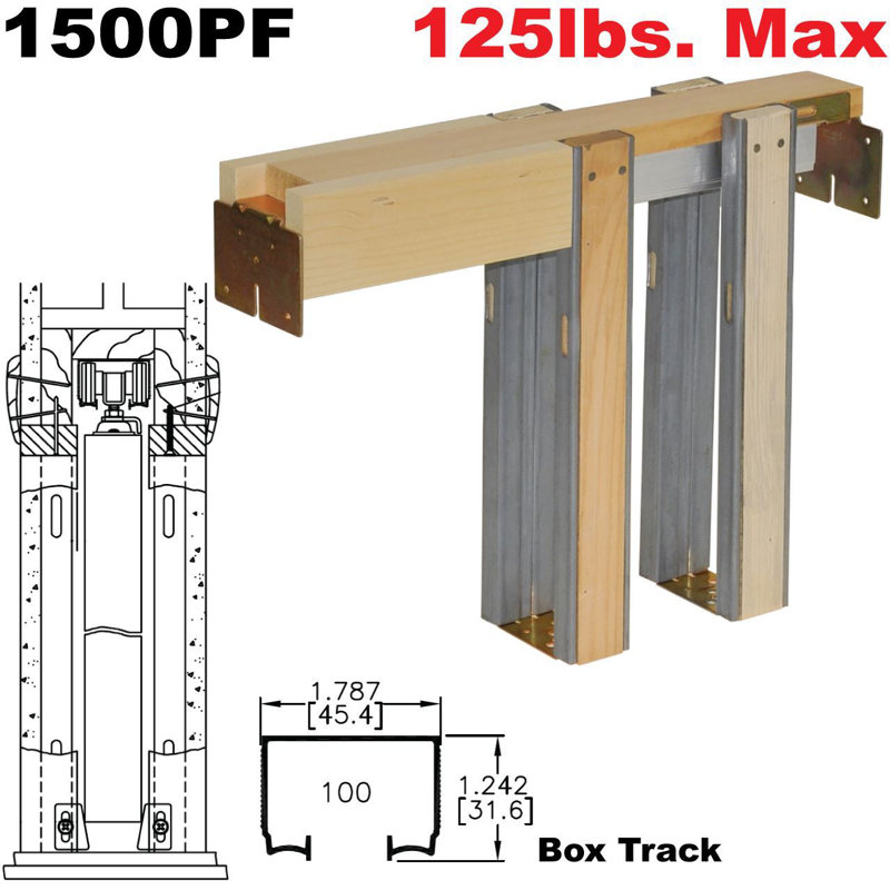 Steel And Wood Aluminum Single Door Barn Door Hardware Kit Standard Single