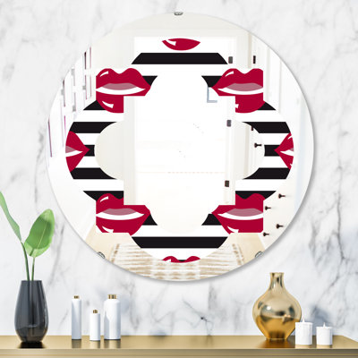 Red Lips Fashion Pattern Mirror