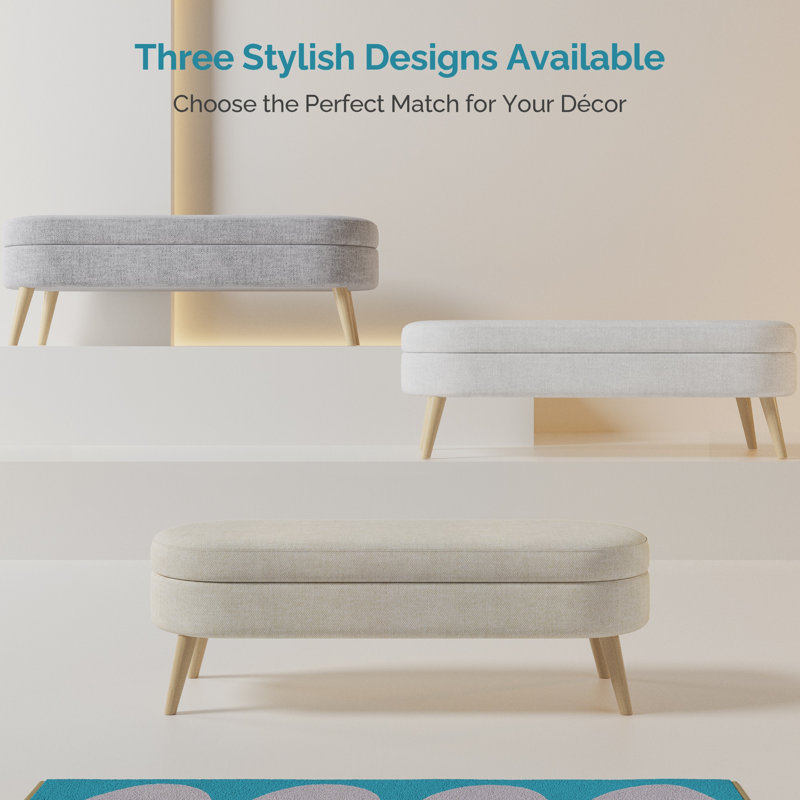 Banc de rangement 43,5 po, Blanc