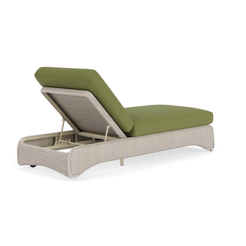 Loom Outdoor Chaise Lounge, Reflections Grass, Linen