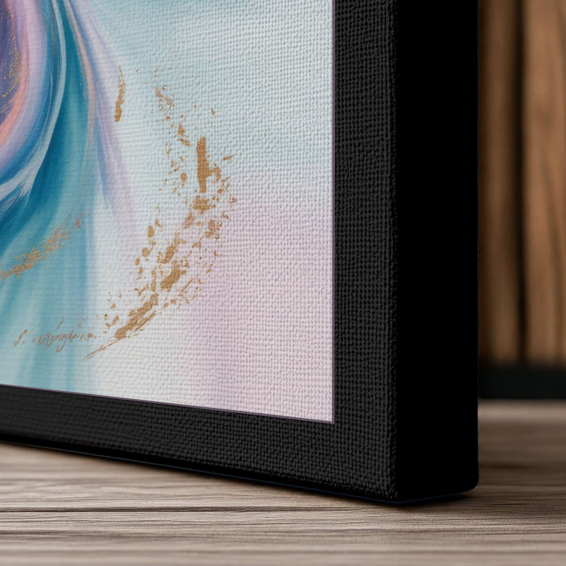 Celestial Spiral Minimalist - Wrapped Canvas, 30x20 - 76.2 x 50.8 cm, Black Border