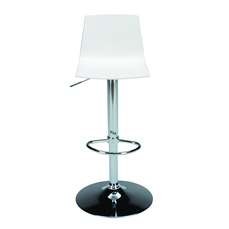 Imola Adjustable Height Bar Stool, White