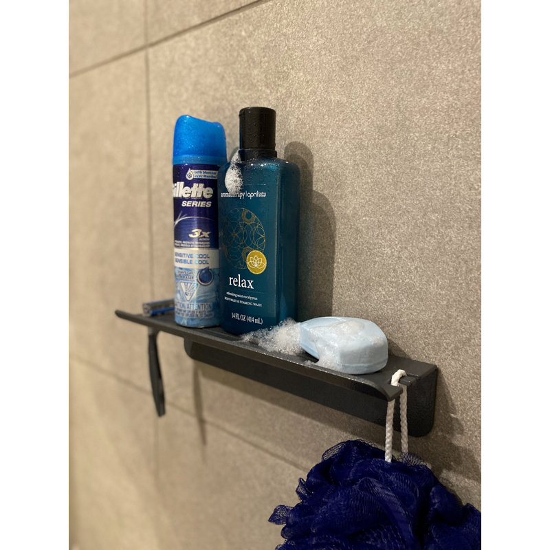 Tablette de douche Rebrilliant, H 4 po x l 3 po x P 12 po, gris
