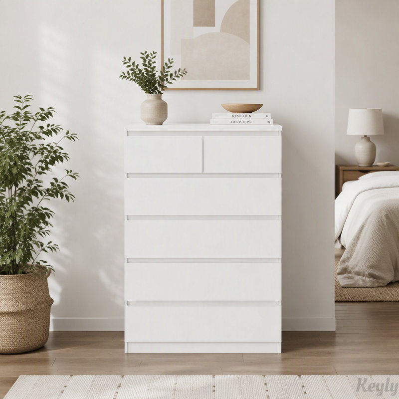 Commode sans poignées avec 2+4 tiroirs
