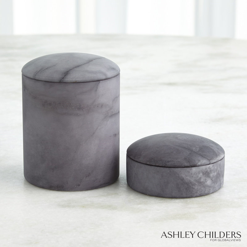 Gala Alabaster Canister-Short, Gray