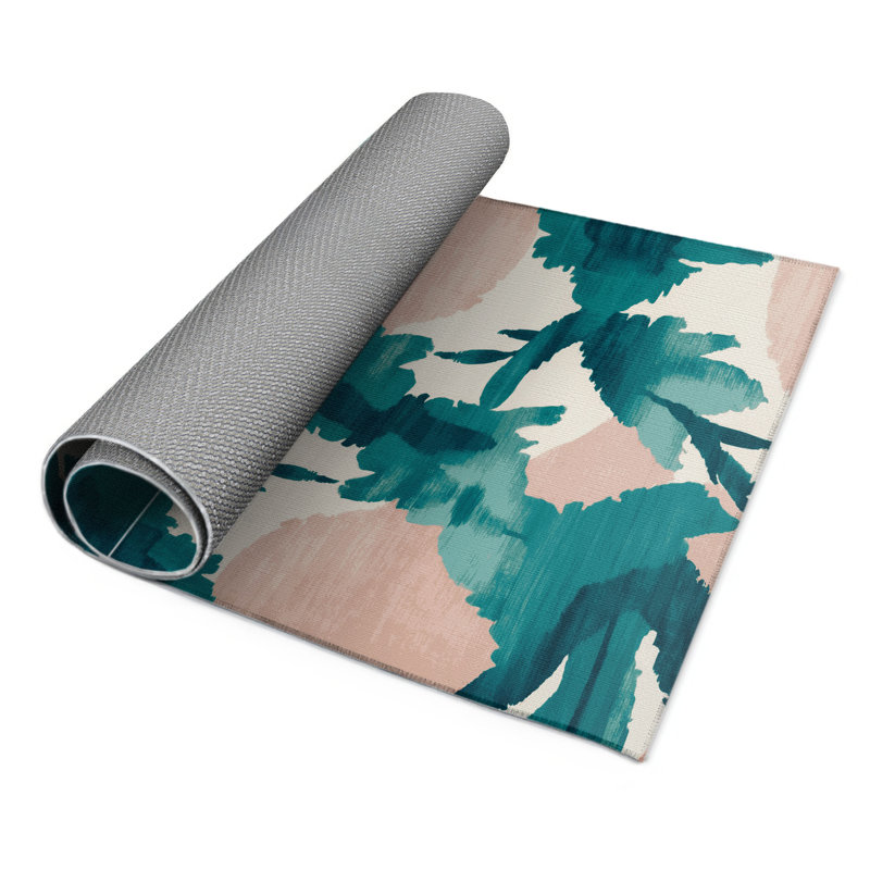 Watercolor Beige Indoor and Outdoor Area Rug, Rectangulaire 2 pi x 3 pi