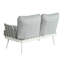 Ensemble de jardin et table en blanc cassé/gris, structure en corde épaisse tressée à la main, coussins amovibles déperlants antirouille