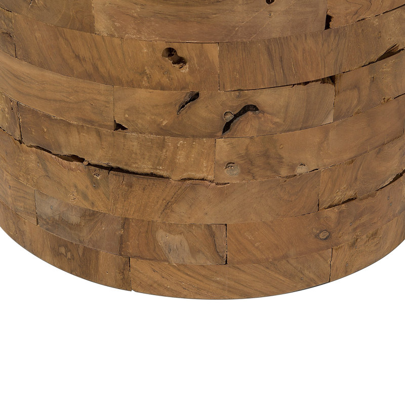 Navi Solid Wood Drum End Table