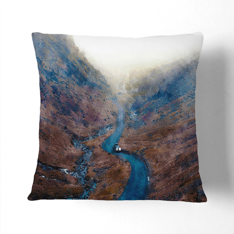 Honister Pass In Keswick Cumbria Painting Square Throw Cushion, Stone, 55cm H x 55cm W x 20cm D