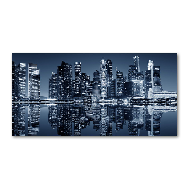 Singapore by Night 1 Piece Wrapped Canvas Wall Art