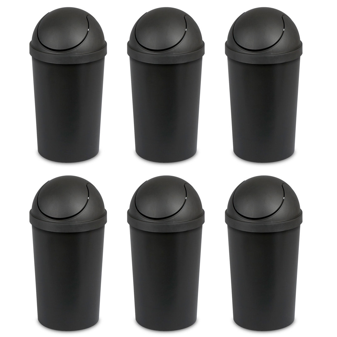 Sterilite 3 Gallon Swing Top Trash Can (Set of 6) Sterilite 