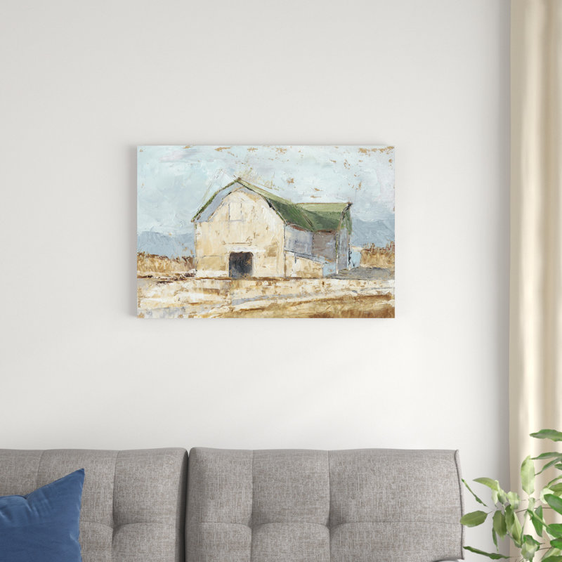 «Whitewashed Barn IV», reproduction d'art sur toile tendue, H 20 po x l 30 po