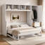 Lit escamotable complet avec garde-robe, tiroirs et tablettes-307888858