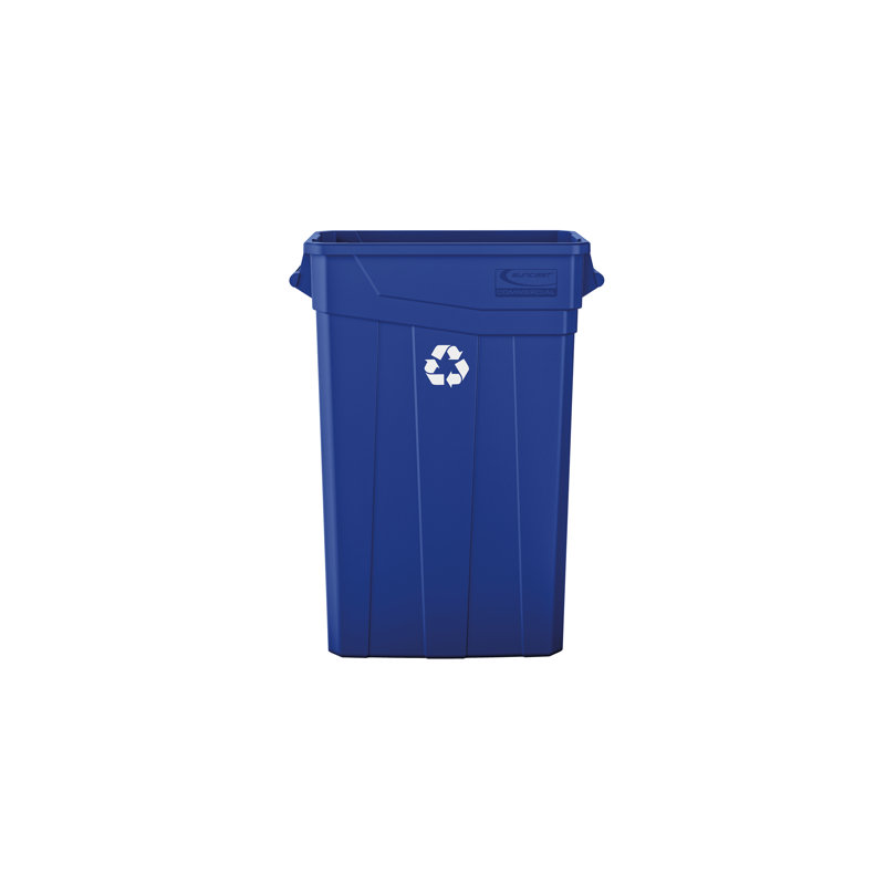 Poubelle en polypropylène de 11,09 po x P 22,03 po Suncast fabriquée aux États-Unis, Bleu recyclage
