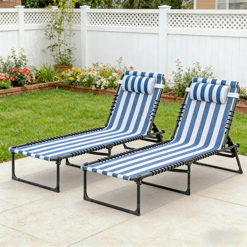 Outdoor Chairs,2 Folding Chaise Lounge, 2