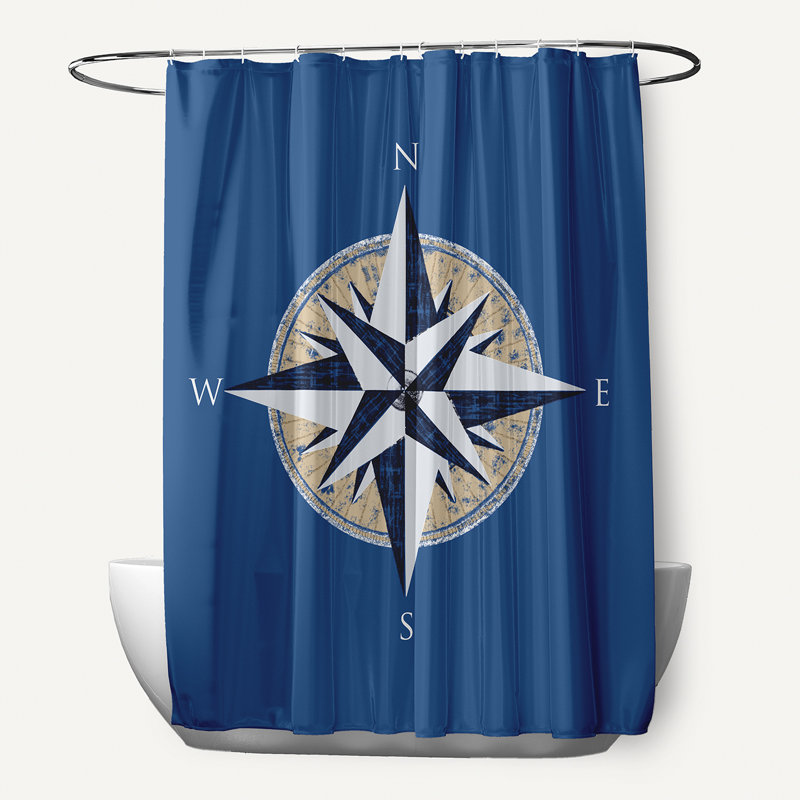 Rideau de douche Compass, Bleu