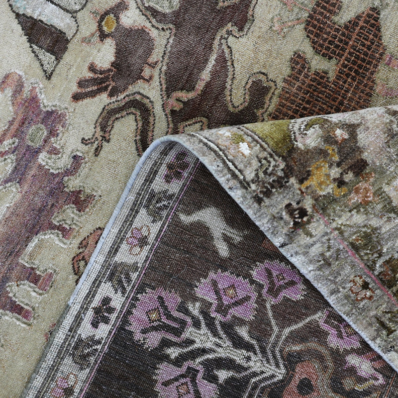 Brown Alchemy Traditional Wool Silk Blend Rug - 9'7" x 14'7"