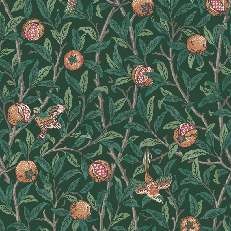 Double rouleau floral Nilda, Vert profond