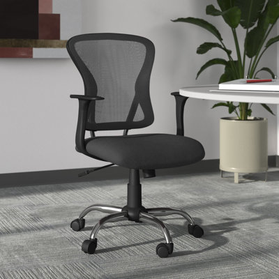 Mid-Back Mesh Swivel Task Office Chair with Chrome Base and Arms