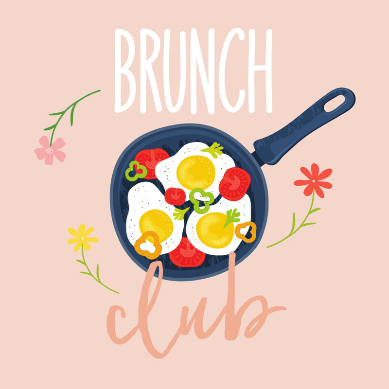 Brunch Club - Wrapped Canvas Art Prints, 30cm H x 30cm W