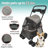 Critter Sitters Grey Foldable Pet Stroller for Small Dogs/Cats with Breathable Scratch Resistant Mesh Windows