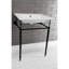 Lavabo console en laiton Kingstonian de 25 pouces avec pieds en laiton Kingston (4 pouces, 3 trous)-50890466