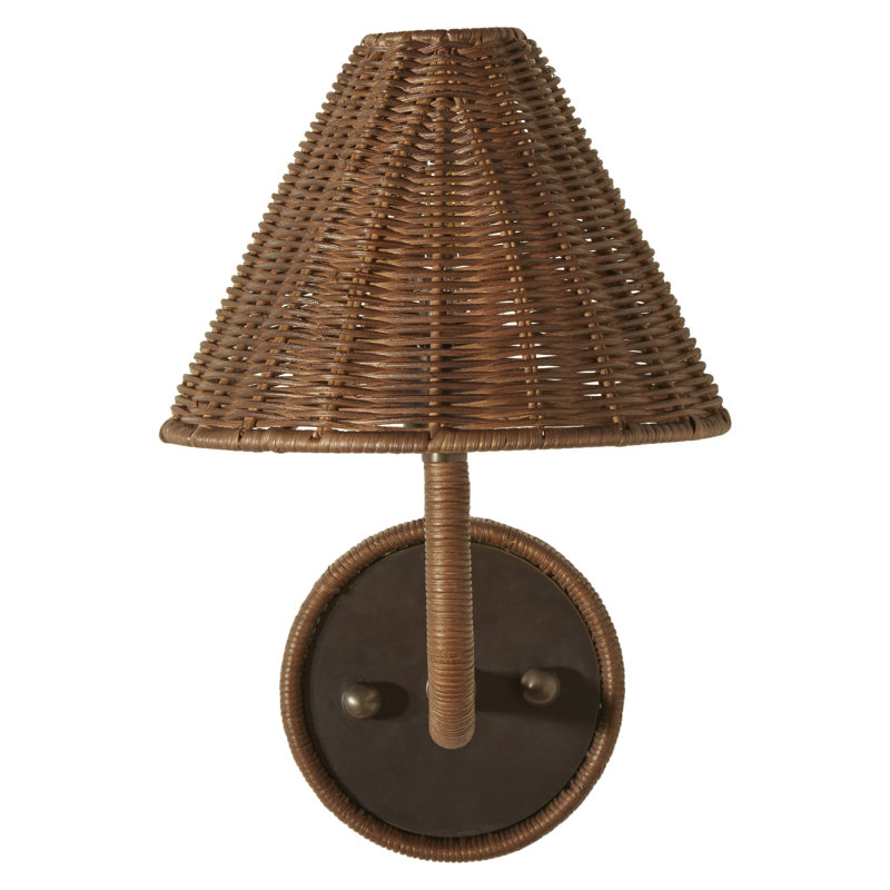 Delphine Wicker Sconce in Dark Brown