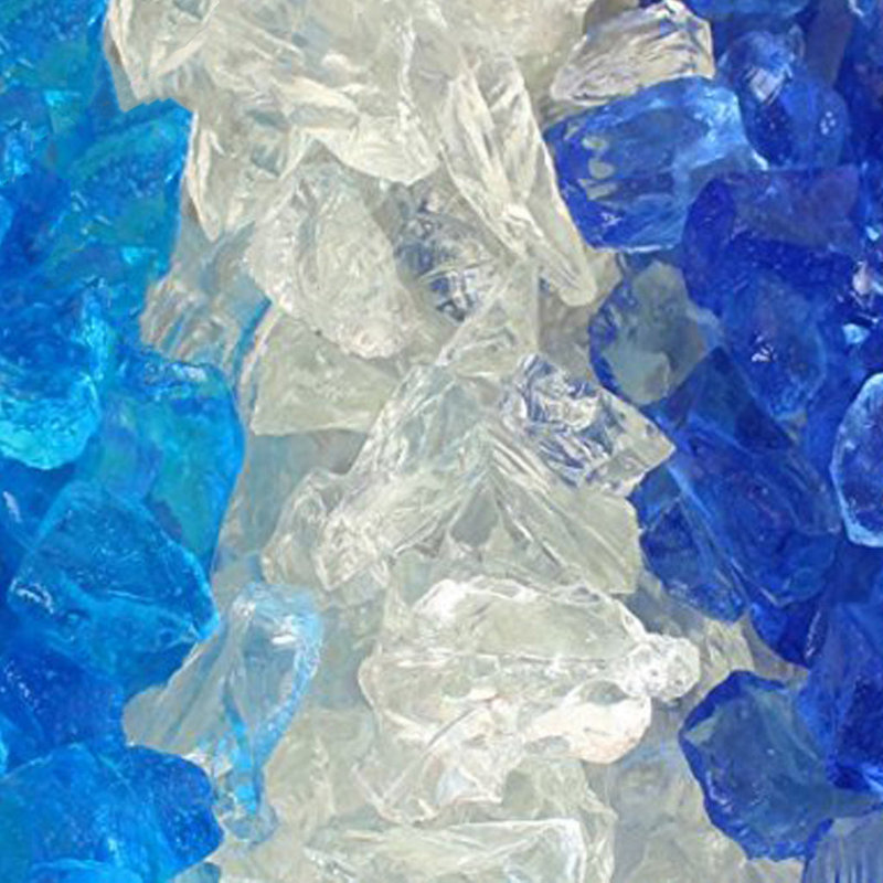 Verre de foyer d'extérieur, 10 lb, Bleu clair / bleu ciel / transparent